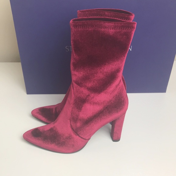 Stuart Weitzman Clinger Stretch Velvet Boots - Picture 3 of 5